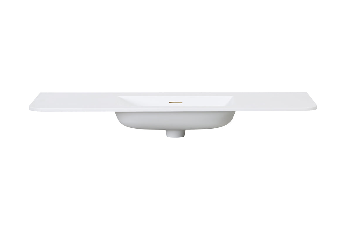 Laro wastafel zonder kraangat ronde hoeken 120 x 48 x 1,5 cm solid surface mat wit – Wiesbaden – Mat Wit – Meubel Wastafel | Dealplein
