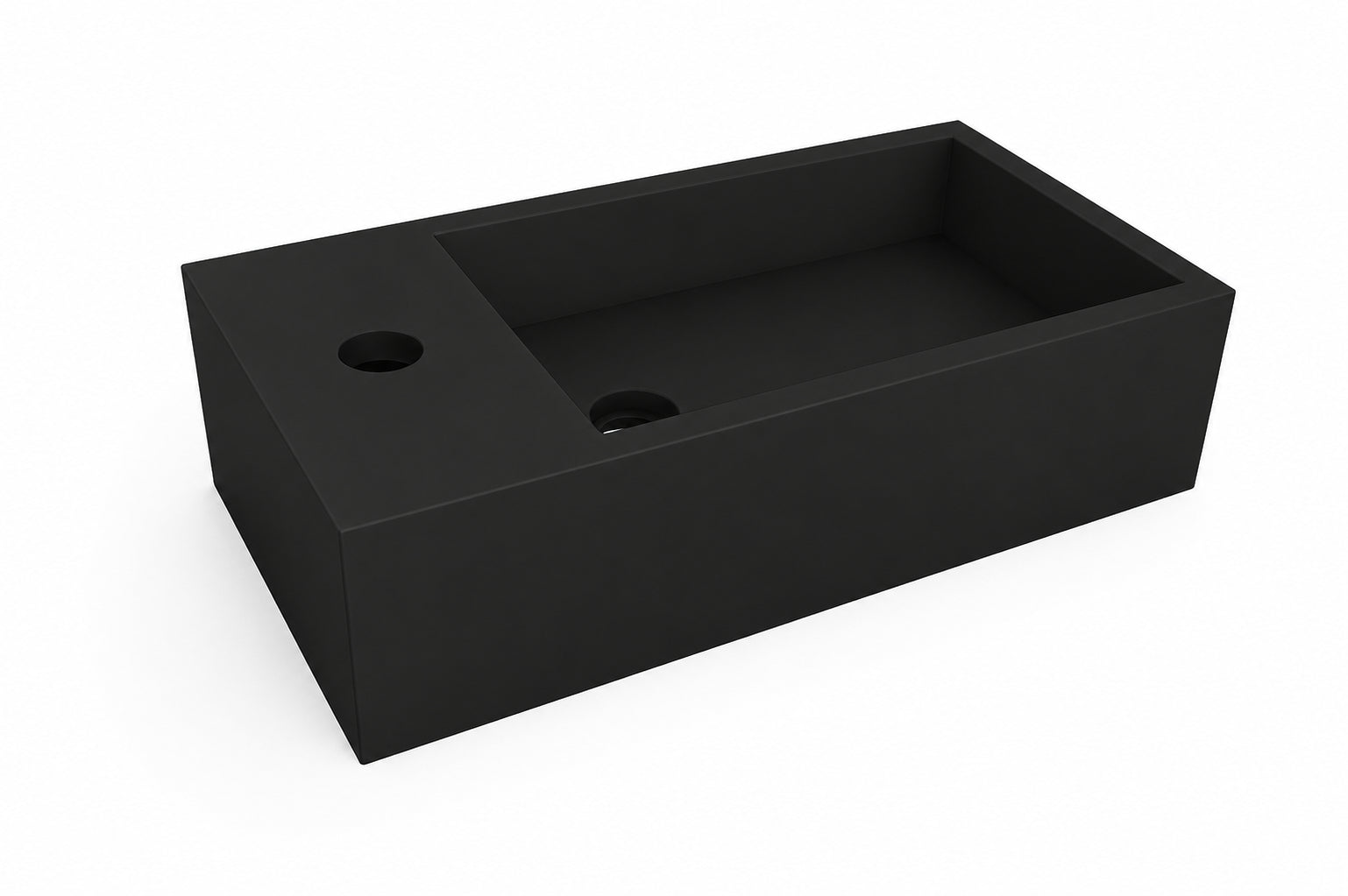 Wiesbaden Lotte fontein links 40 x 22 x 10 cm solid surface mat zwart