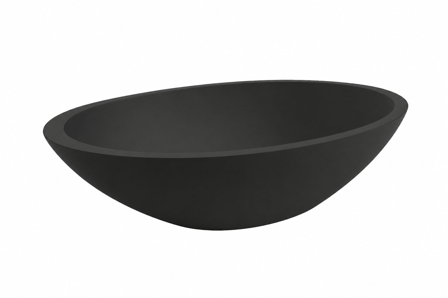 Kim waskom ovaal 59 x 35 x 11 cm solid surface mat zwart – Wiesbaden – Mat Zwart – Waskom | Dealplein