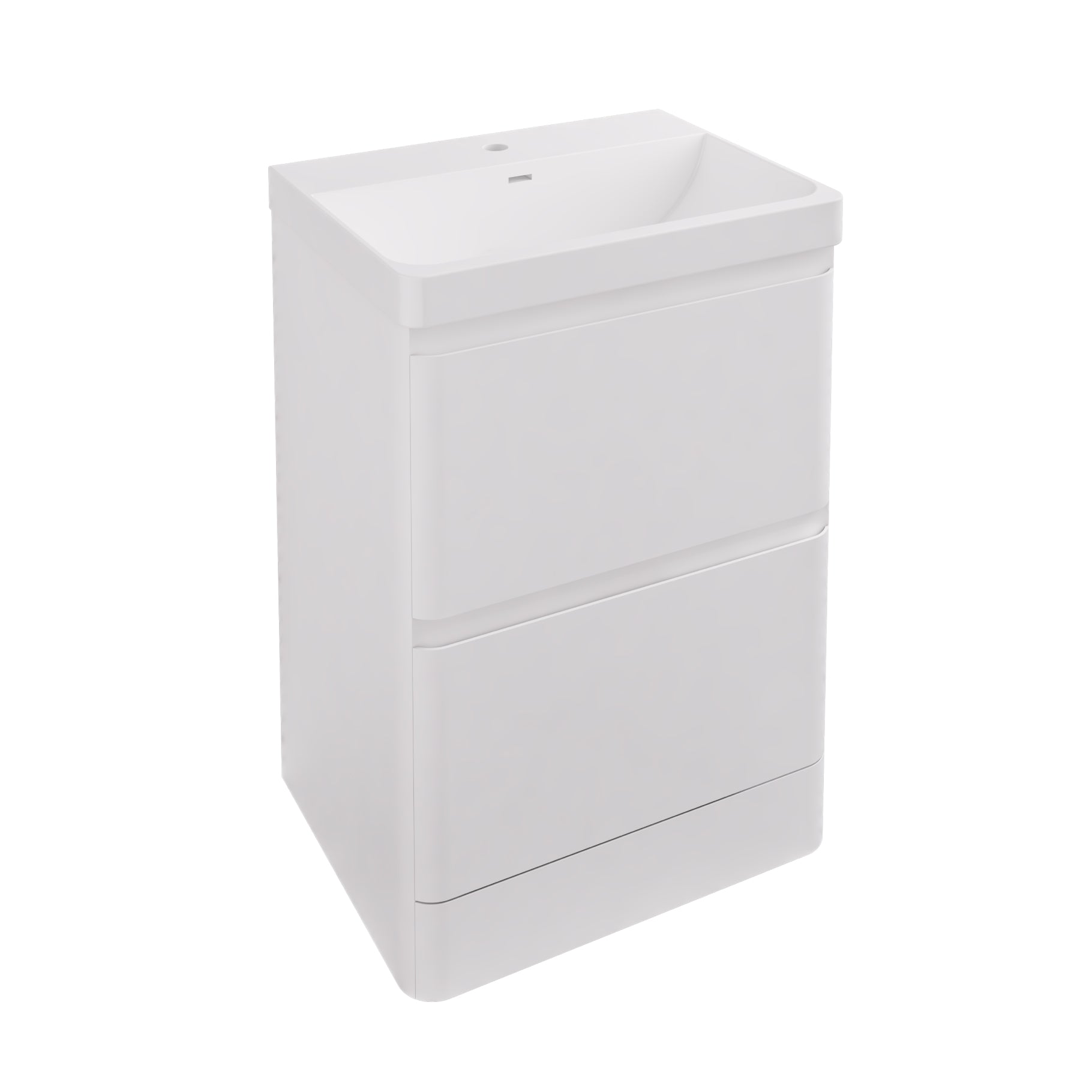 Eastbrook Grovely Staand Badmeubel 60x46 Cm 2 Lades Hoogglans Wit