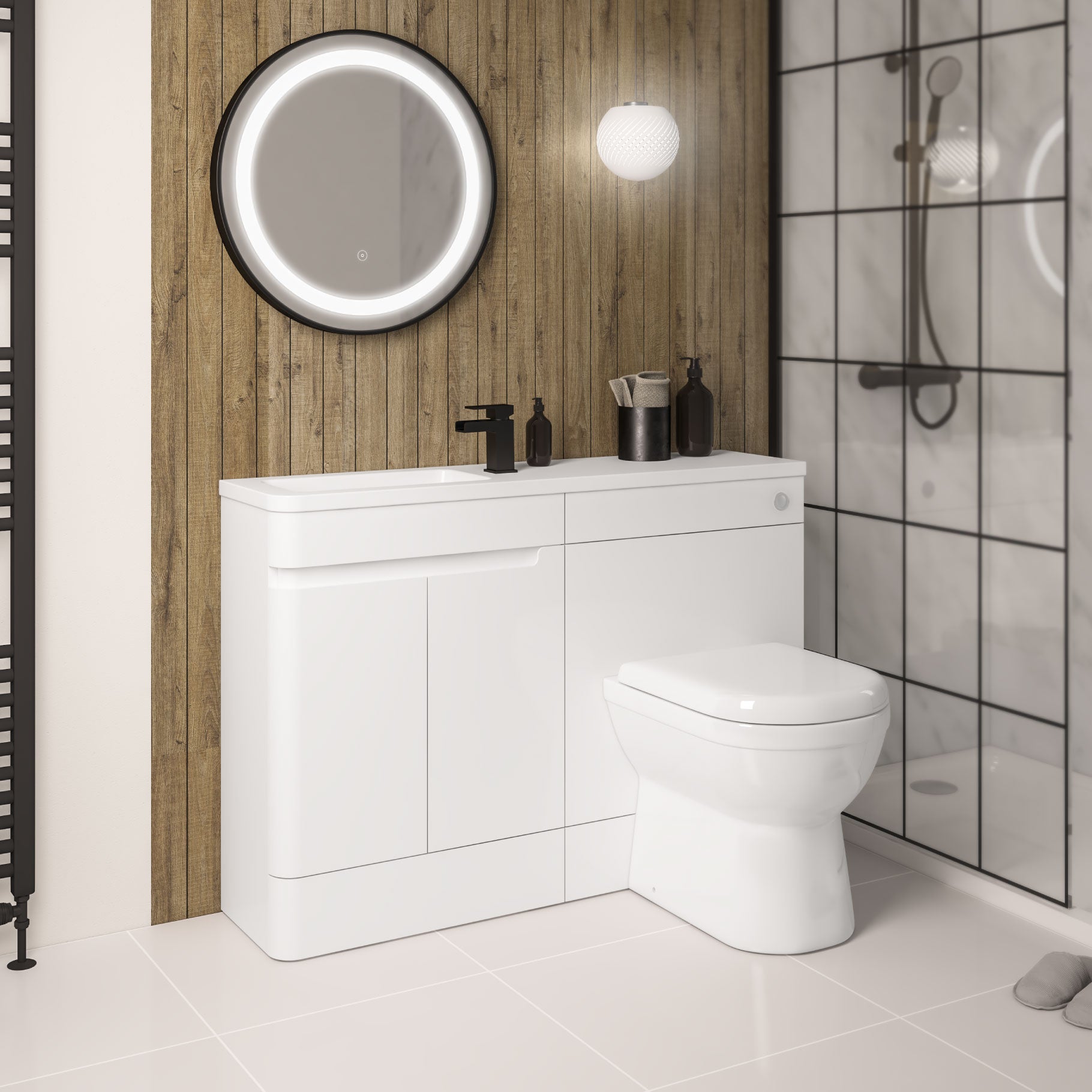 Eastbrook Arda Staand Badmeubel 50x46 Cm Links Met Deuren Hoogglans Wit