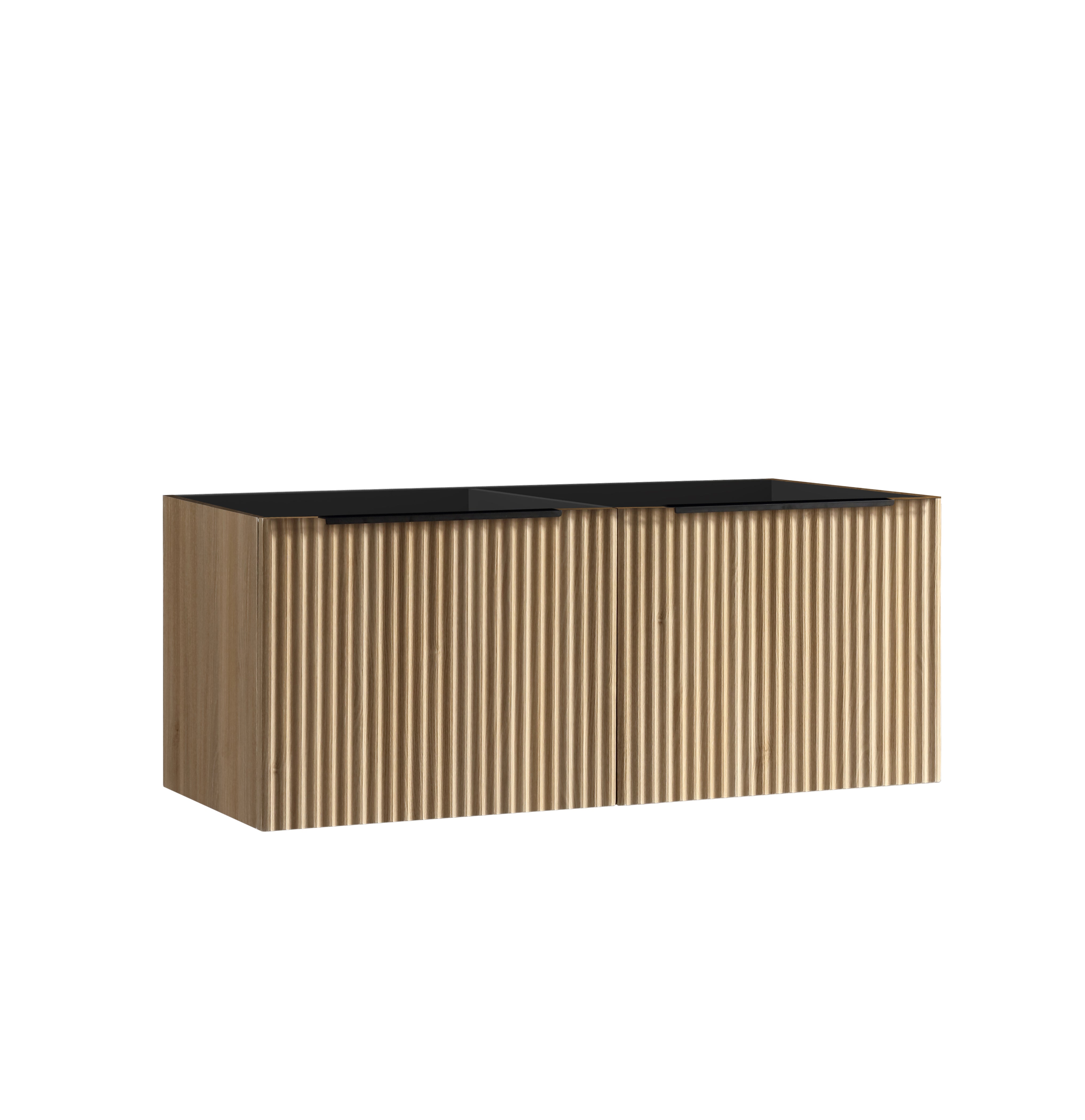 Ribbella onderkast met 2 laden 2 uitsparingen 120 x 45 cm naturel eik – Xellanz – Naturel Eik – Badmeubelen | Dealplein