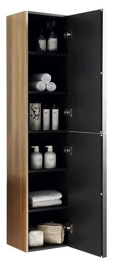 Ribbella kolomkast met 2 deuren 160 x 36 x 30 cm naturel eik – Xellanz – Eiken – Kolomkast | Dealplein