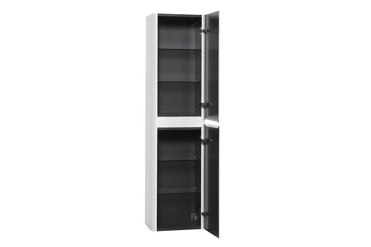 Wiesbaden Novira kolomkast afgeronde hoeken 160 x 40 x 35 cm mat wit
