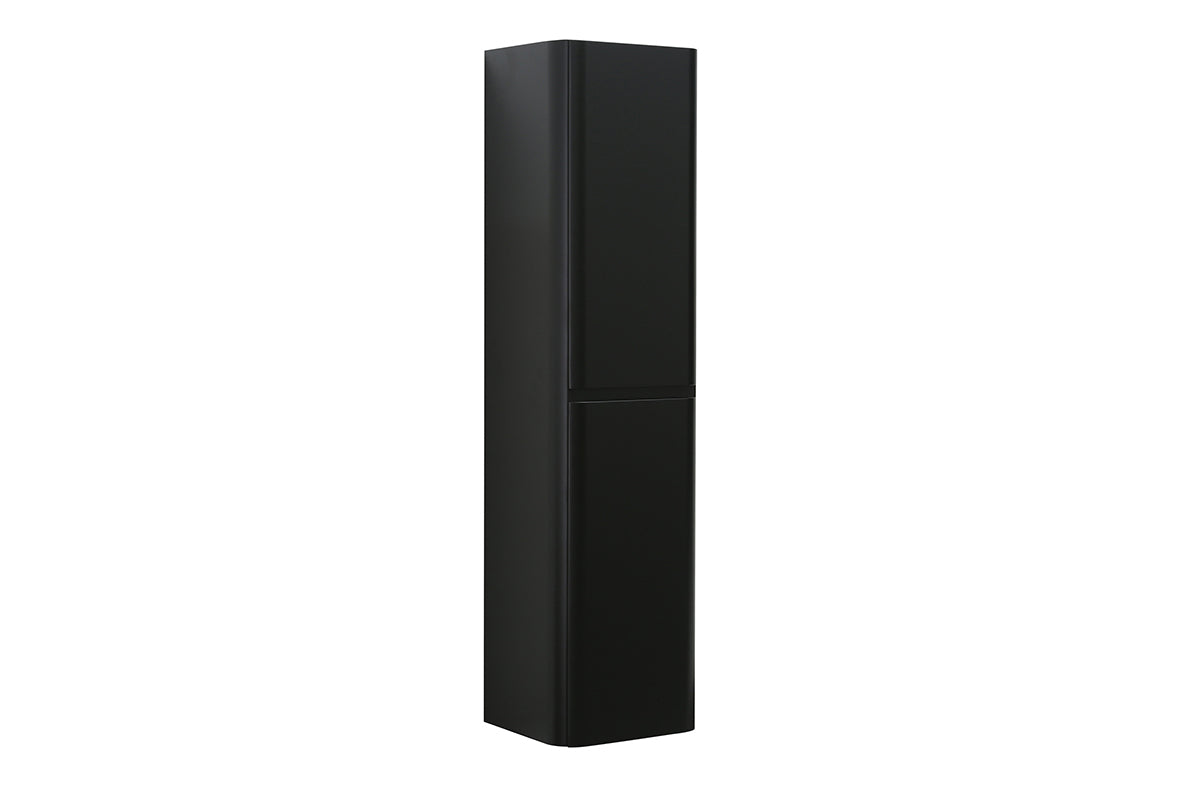 Novira kolomkast afgeronde hoeken 160 x 40 x 35 cm mat zwart – Wiesbaden – Mat Zwart – Kolomkast | Dealplein
