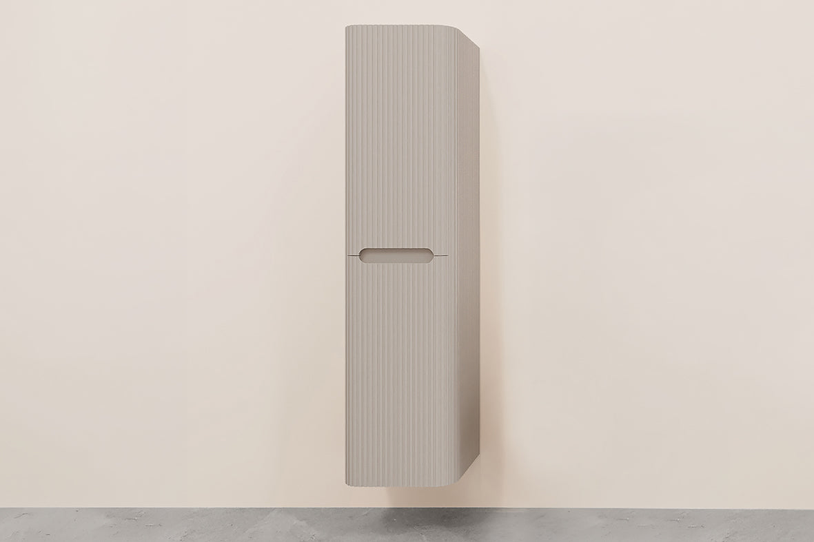 Wiesbaden Sulora kolomkast afgeronde hoeken geribbeld 160 x 40 x 35 cm mat beige
