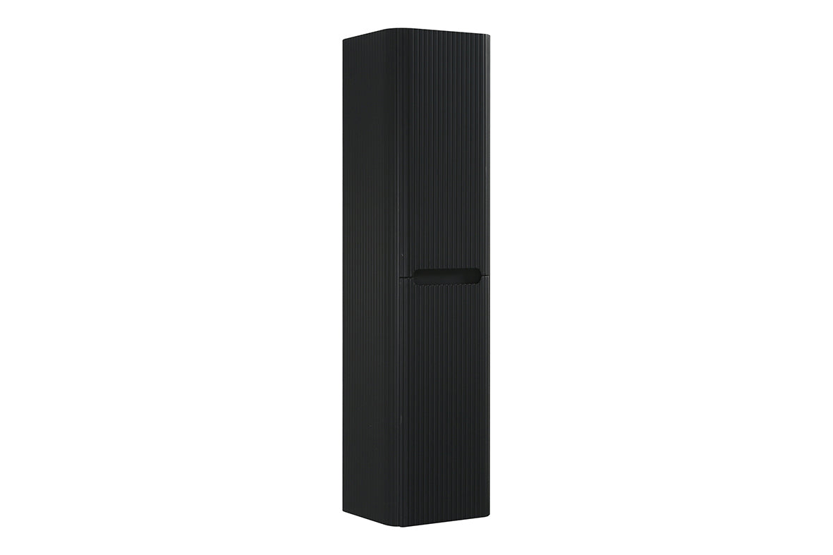 Wiesbaden Sulora kolomkast afgeronde hoeken geribbeld 160 x 40 x 35 cm mat zwart