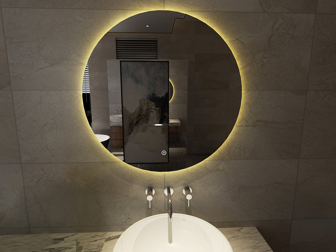 Giro spiegel rond met LED, dimbaar en spiegelverwarming 100 cm