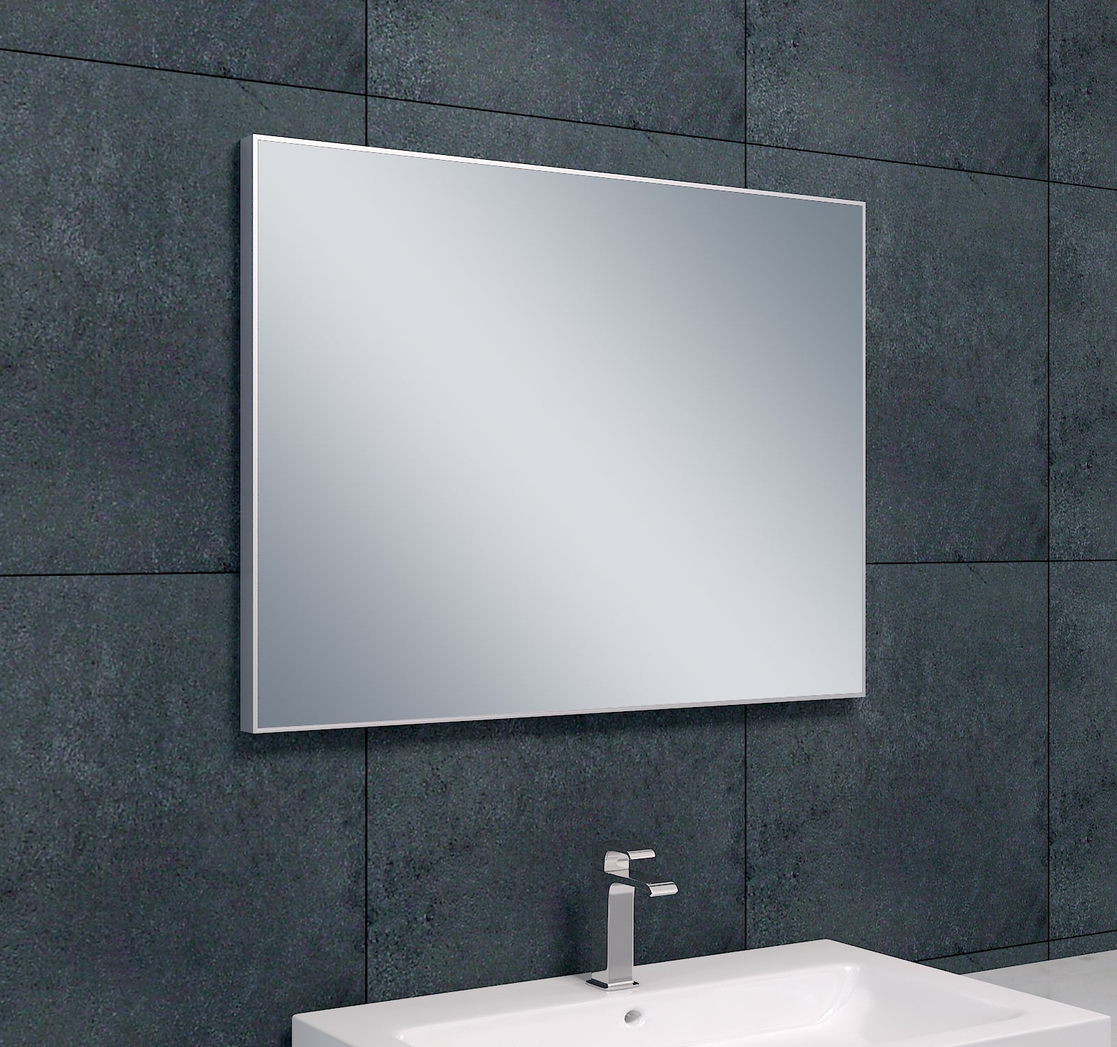 Badkamerspiegel Serra Lijst 80×60 cm Neutraal — wandmontage