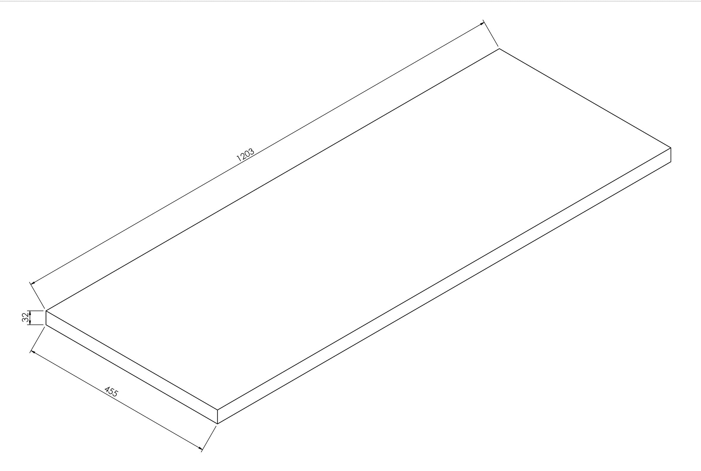 Alvara topblad 120x46 cm mat zwart – Wiesbaden – Mat Zwart – Topbladen | Dealplein – Maattekening