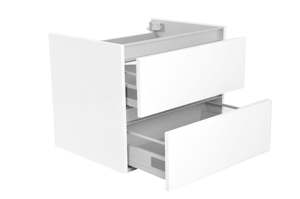 Vision onderkast met 2 laden 60 x 46 cm glans wit – Wiesbaden – Glans Wit – Badmeubelen | Dealplein