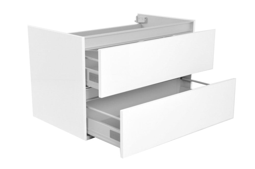 Vision onderkast met 2 laden 80 x 46 cm glans wit – Wiesbaden – Glans Wit – Badmeubelen | Dealplein