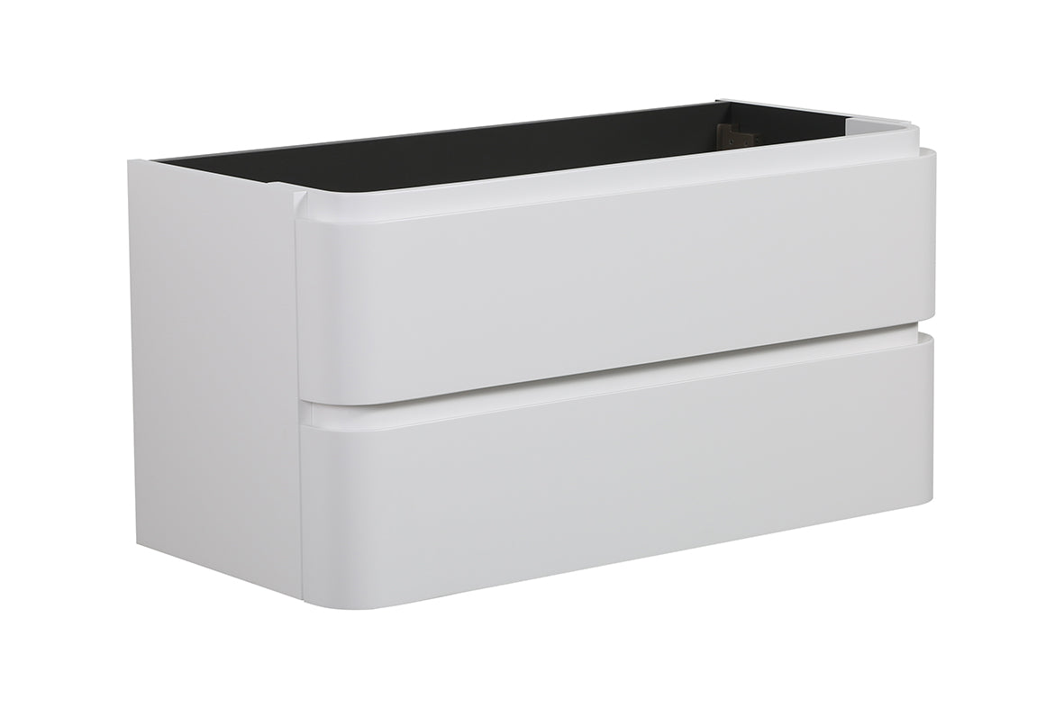 Wiesbaden Novira onderkast afgeronde hoeken met 2 laden 1 uitsparing 80 x 48 cm mat wit