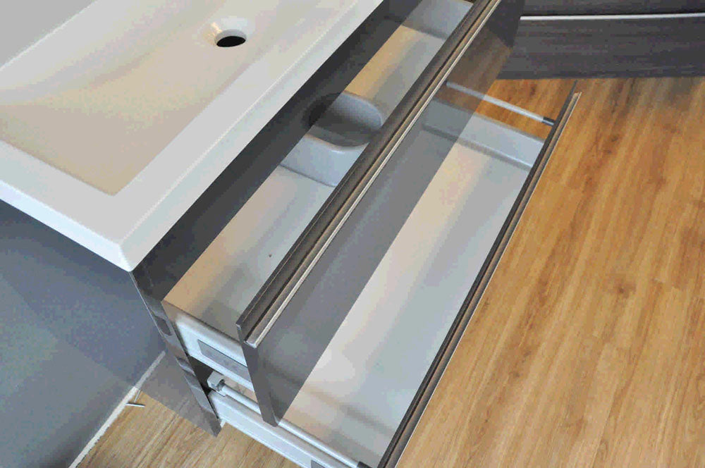 Shall onderkast 80 x 36 cm grafietgrijs – Wiesbaden – Grijs – Badmeubelen | Dealplein