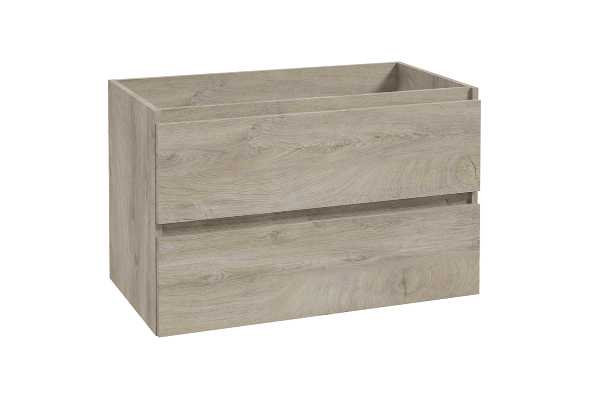 Alvara onderkast met 2 laden 1 uitsparing 80 x 46 cm grijs eiken – Wiesbaden – Grijs Eiken – Badmeubelen | Dealplein