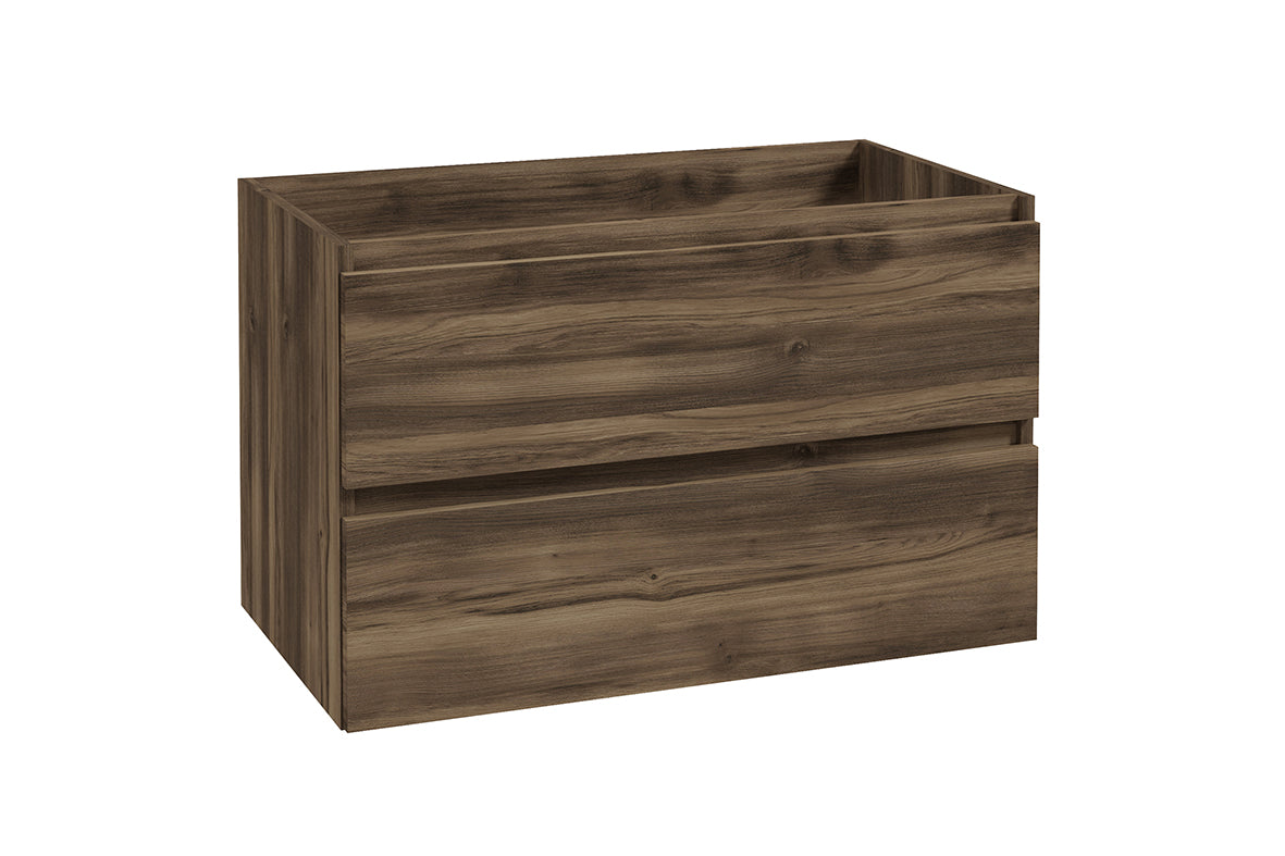 Alvara onderkast met 2 laden 1 uitsparing 80 x 46 cm donker eiken – Wiesbaden – Donker Eiken – Badmeubelen | Dealplein