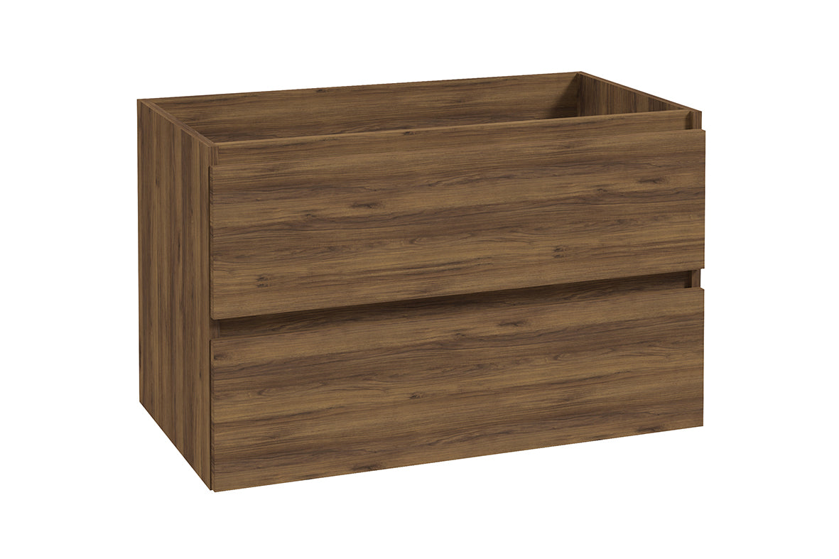 Alvara onderkast met 2 laden 1 uitsparing 80 x 46 cm warm eiken – Wiesbaden – Warm Eiken – Badmeubelen | Dealplein