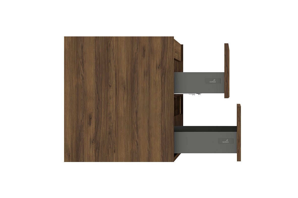 Alvara onderkast met 2 laden 1 uitsparing 80 x 46 cm warm eiken – Wiesbaden – Warm Eiken – Badmeubelen | Dealplein