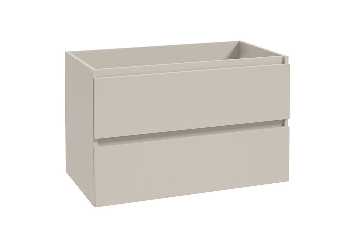 Alvara onderkast met 2 laden 1 uitsparing 80 x 46 cm cashmere – Wiesbaden – Cashmere – Badmeubel | Dealplein