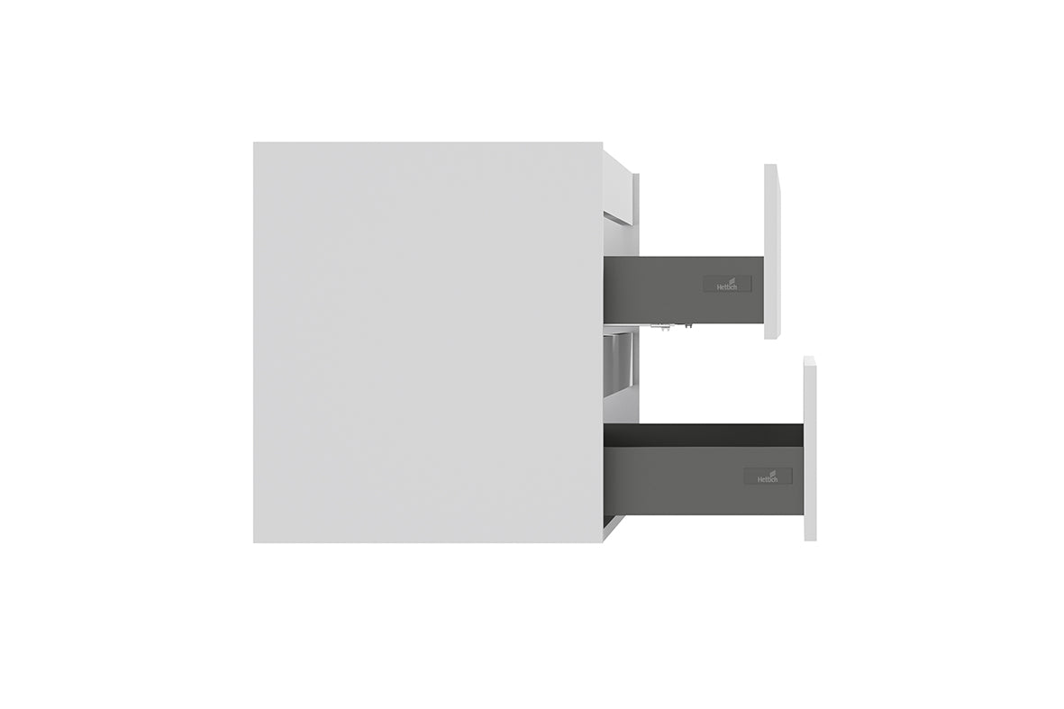 Wiesbaden Alvara onderkast met 2 laden 1 uitsparing 100 x 46 cm mat wit