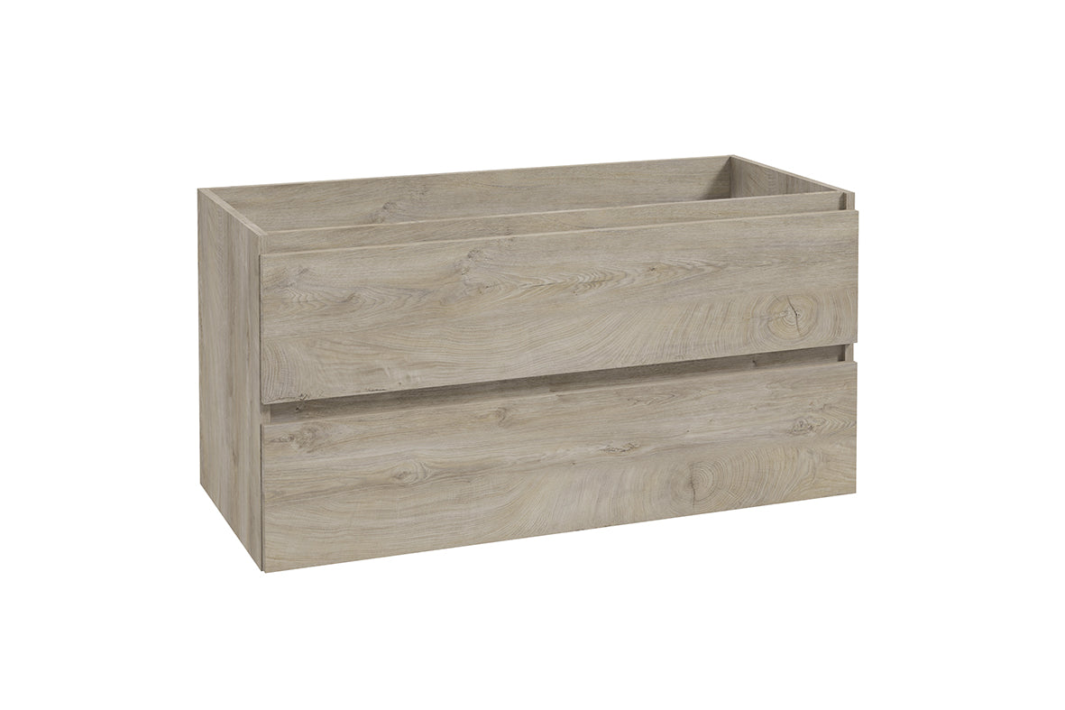 Alvara onderkast met 2 laden 1 uitsparing 100 x 46 cm grijs eiken – Wiesbaden – Grijs Eiken – Badmeubel | Dealplein