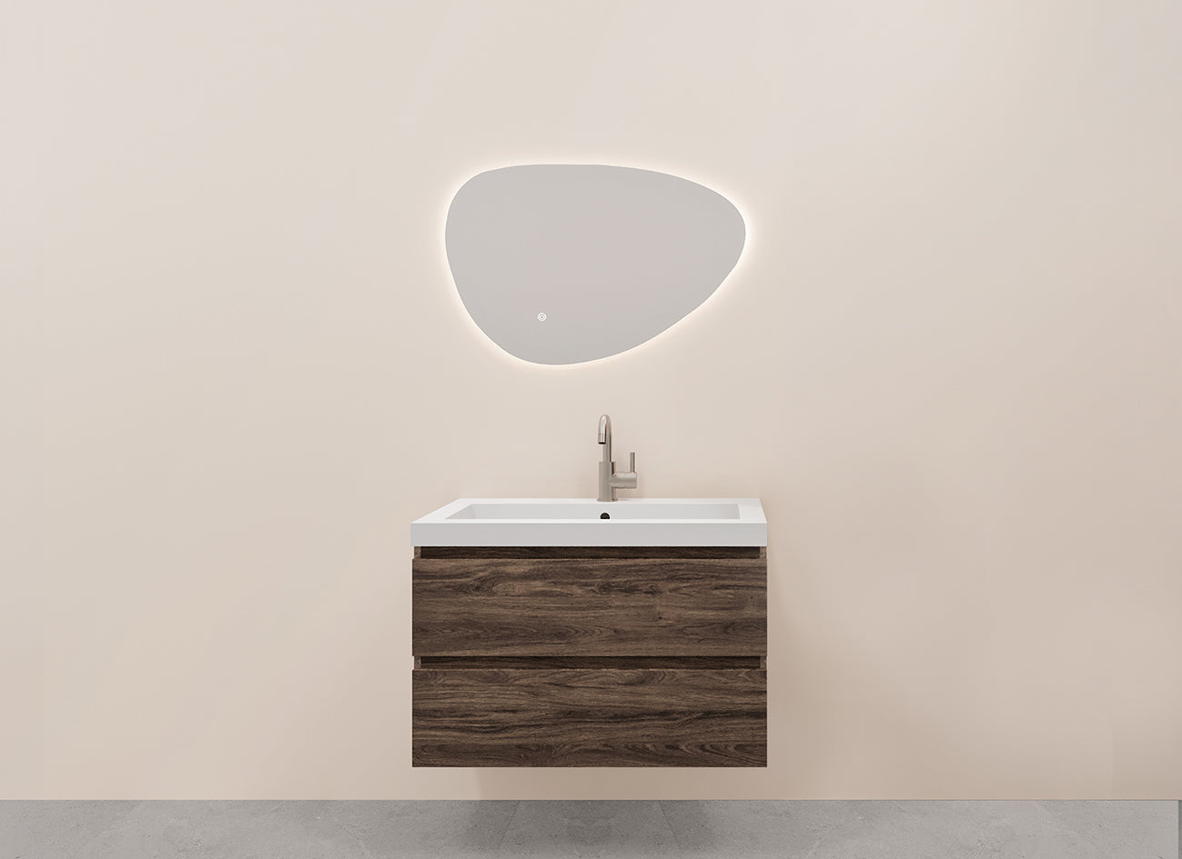 Alvara onderkast met 2 laden 1 uitsparing 100 x 46 cm donker eiken – Wiesbaden – Donker Eiken – Badmeubelen | Dealplein