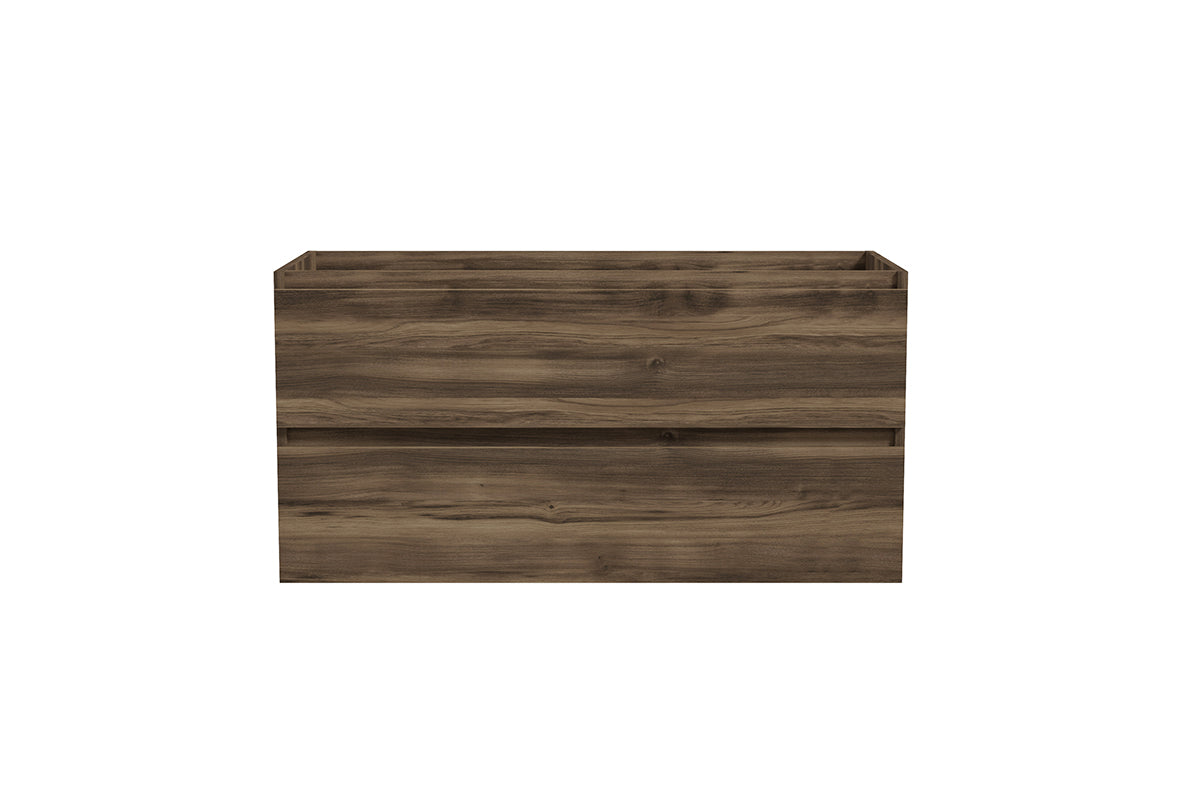 Alvara onderkast met 2 laden 1 uitsparing 100 x 46 cm donker eiken – Wiesbaden – Donker Eiken – Badmeubelen | Dealplein