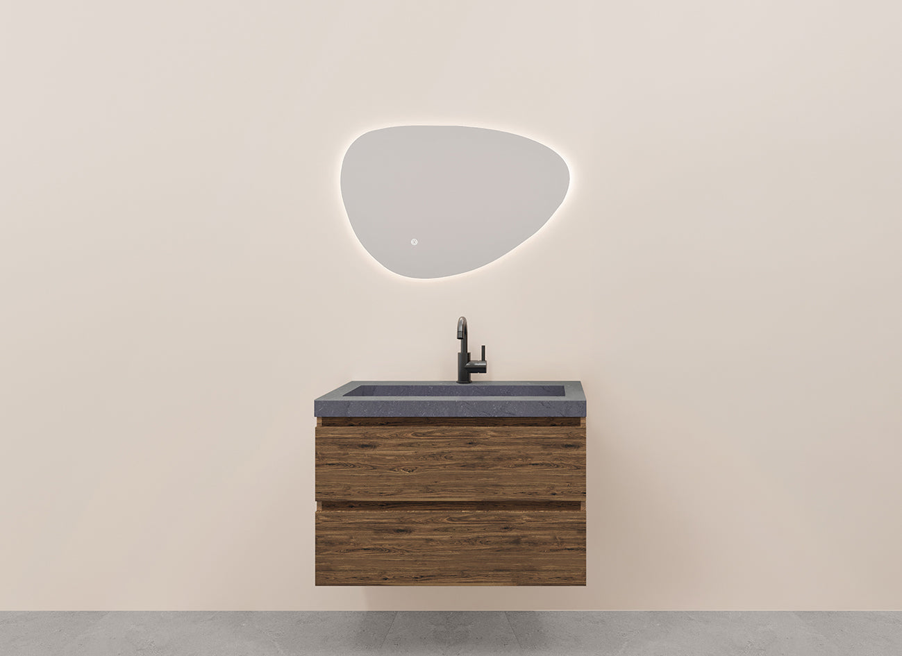 Alvara onderkast met 2 laden 1 uitsparing 100 x 46 cm warm eiken – Wiesbaden – Warm Eiken – Badmeubelen | Dealplein