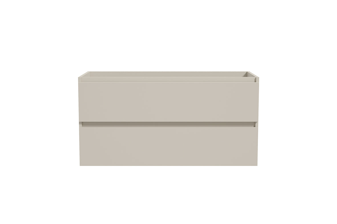 Alvara onderkast met 2 laden 1 uitsparing 100 x 46 cm cashmere – Wiesbaden – Cashmere – Badmeubelen | Dealplein