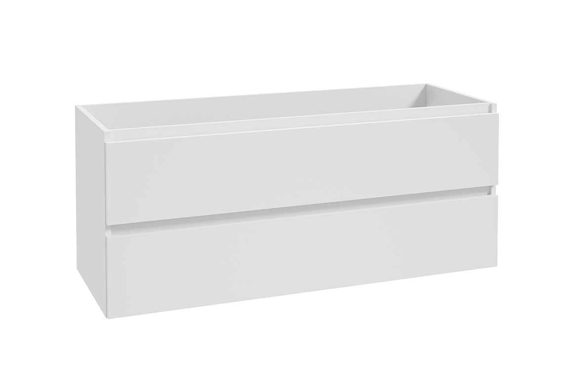 Alvara onderkast met 2 laden 2 uitsparingen 120 x 46 cm mat wit – Wiesbaden – Mat Wit – Badmeubel | Dealplein