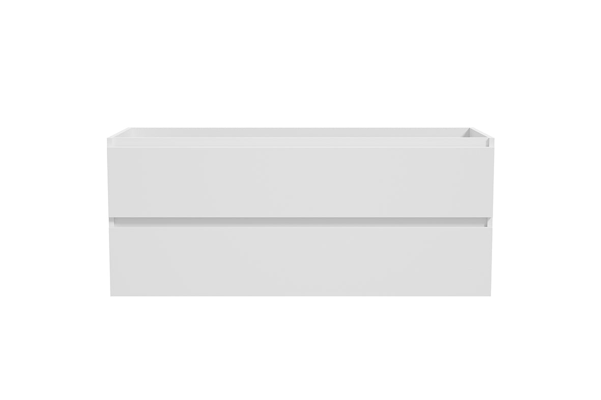 Alvara onderkast met 2 laden 2 uitsparingen 120 x 46 cm mat wit – Wiesbaden – Mat Wit – Badmeubelen | Dealplein