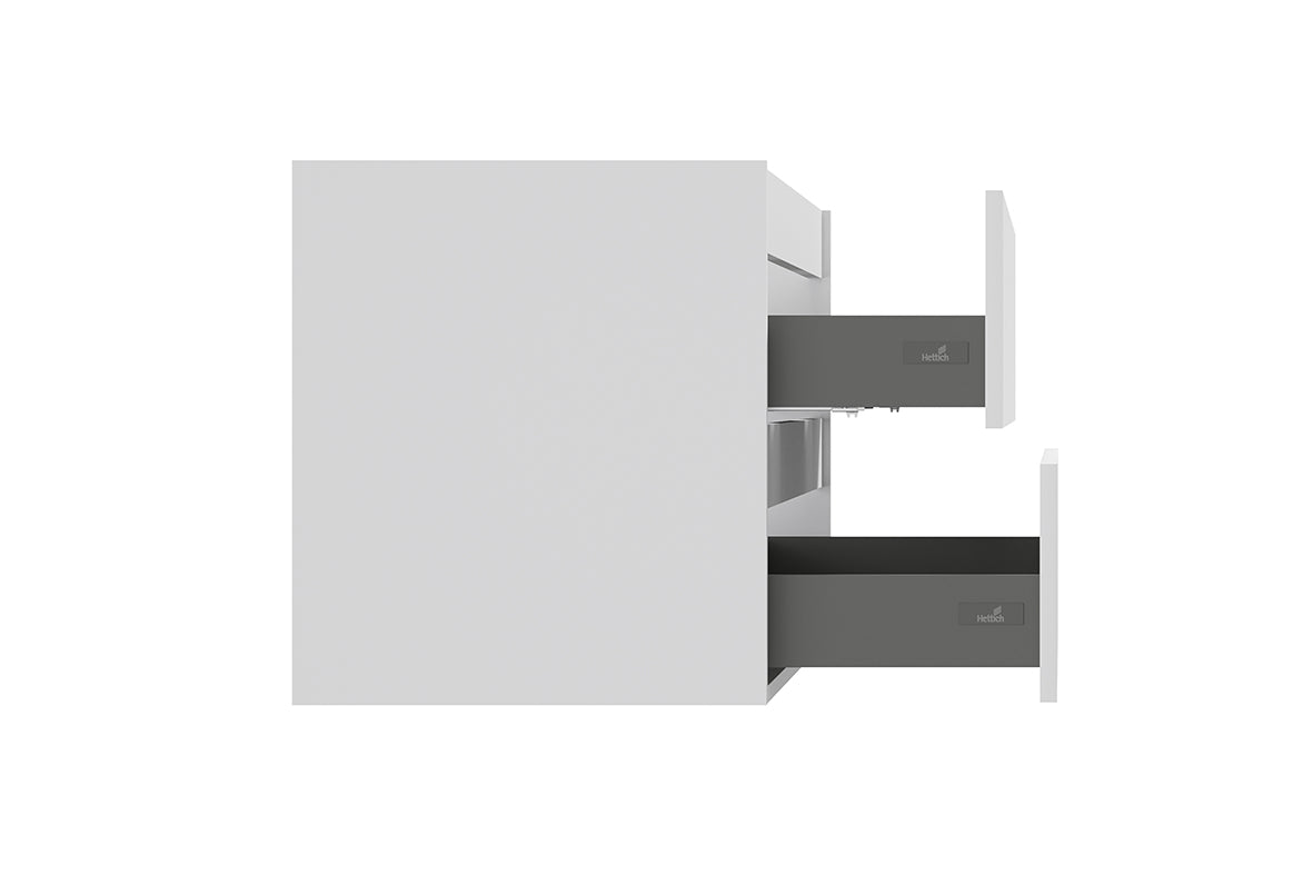 Alvara onderkast met 2 laden 2 uitsparingen 120 x 46 cm mat wit – Wiesbaden – Mat Wit – Badmeubelen | Dealplein