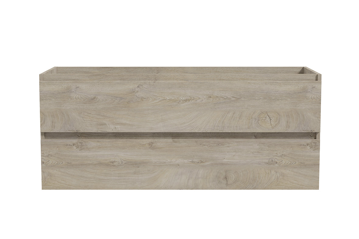 Alvara onderkast met 2 laden 2 uitsparingen 120 x 46 cm grijs eiken – Wiesbaden – Grijs Eiken – Badmeubelen | Dealplein