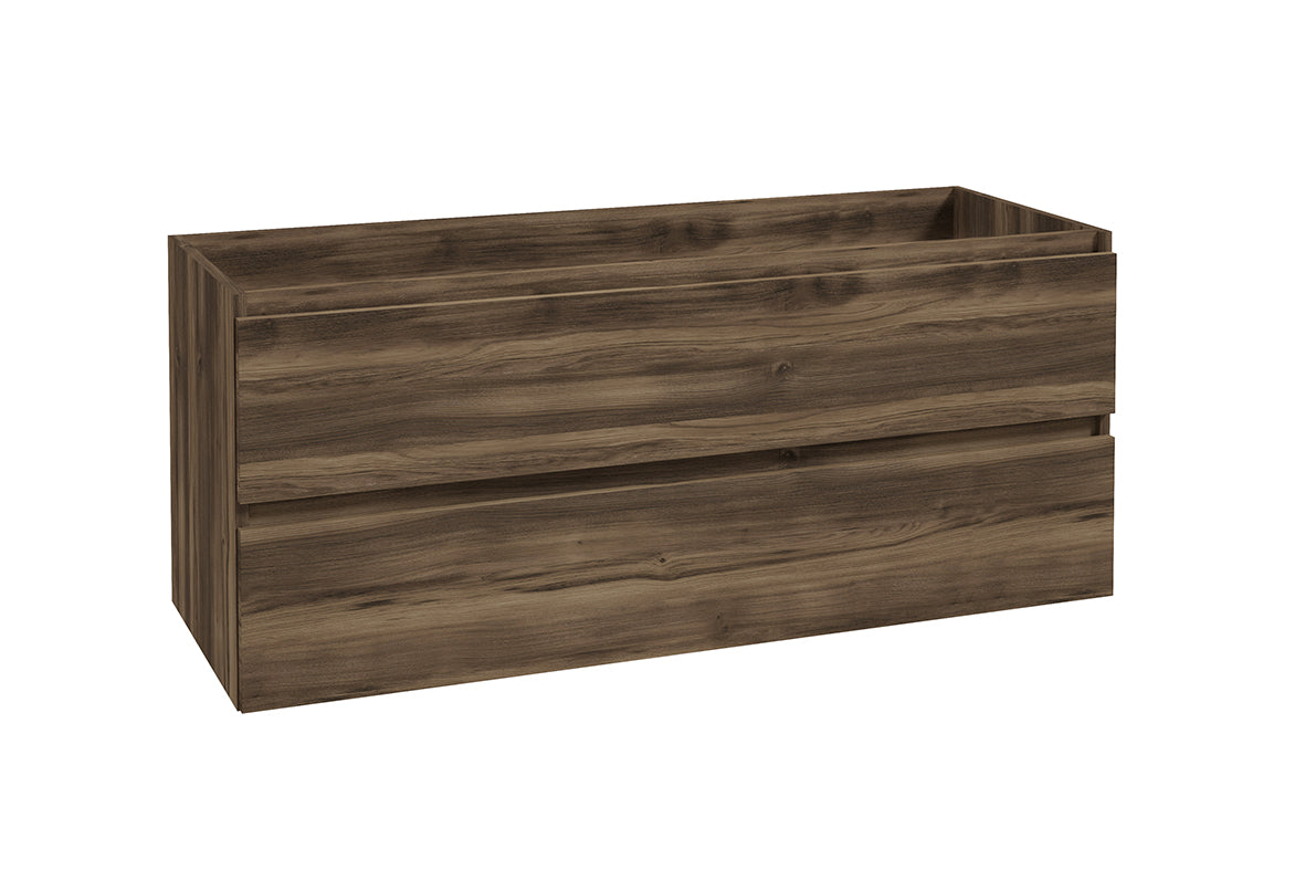 Alvara onderkast met 2 laden 2 uitsparingen 120 x 46 cm donker eiken – Wiesbaden – Donker Eiken – Badmeubelen | Dealplein