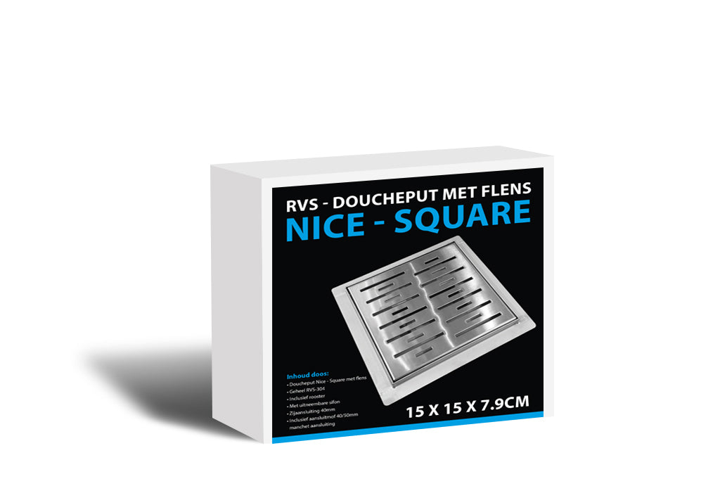 N-Square Doucheput met Flens 15x15x7.7cm