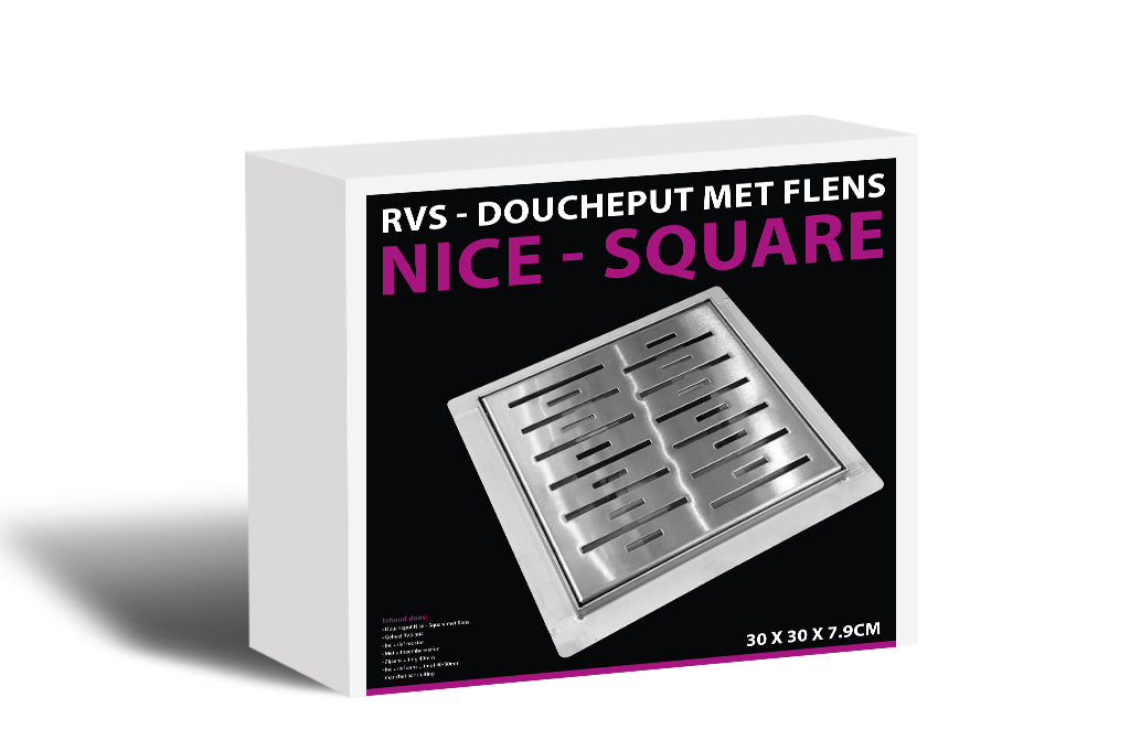 N-Square Doucheput met Flens 30x30x7.7cm