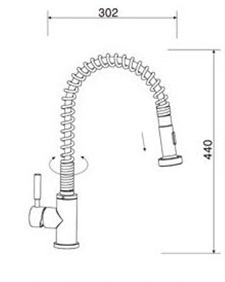 Ore-Flexflash Keukenkraan H=44cm RVS-304