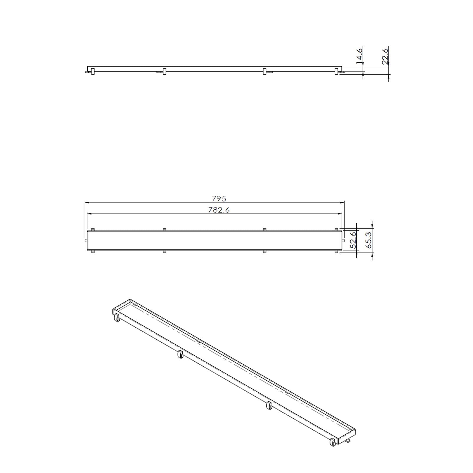 Tegelrooster voor Douchegoot 80 cm