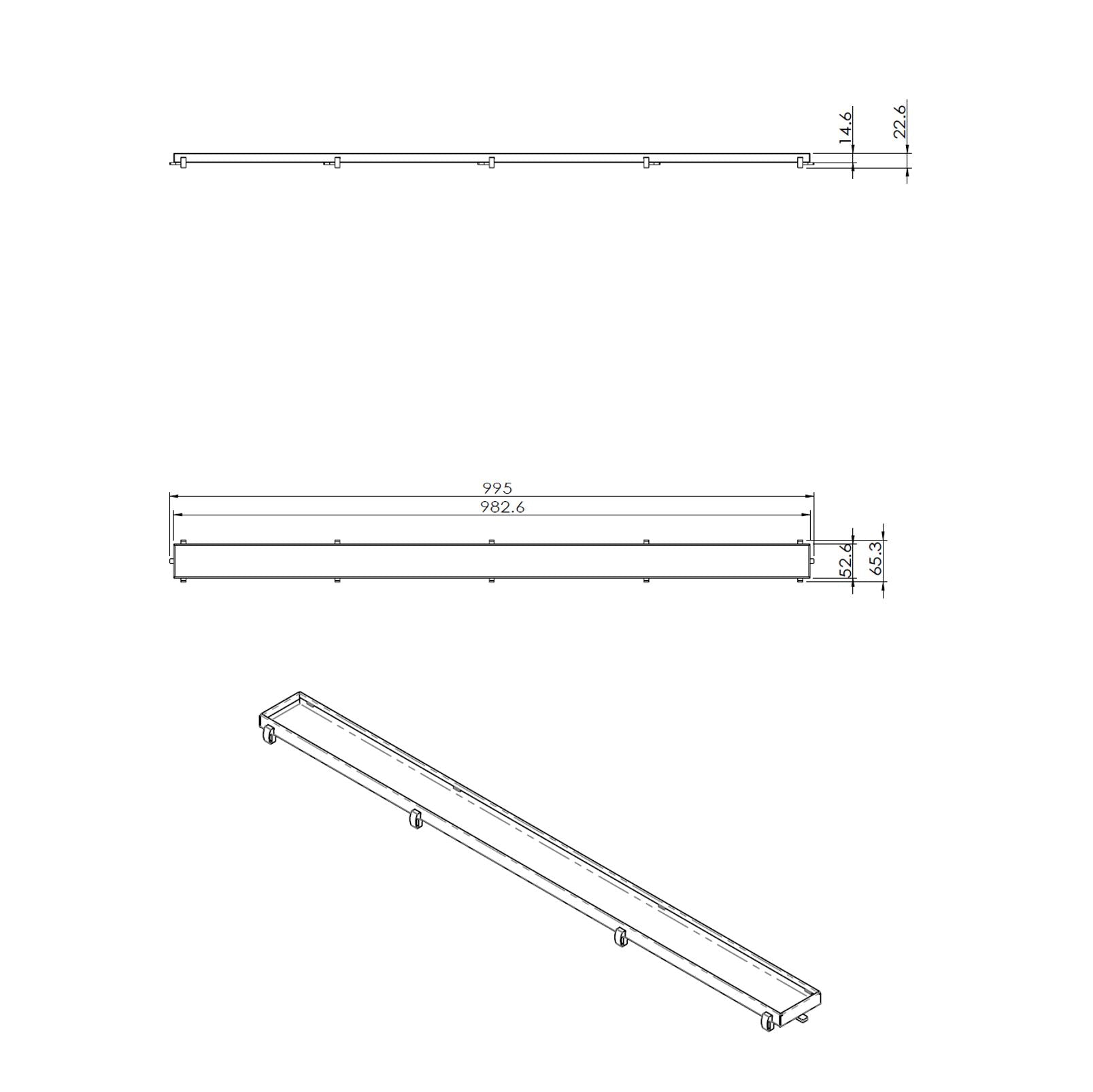 Tegelrooster voor Douchegoot 100 cm