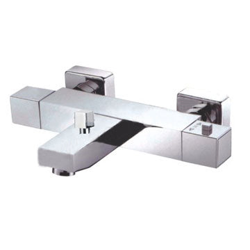 Chrome Square Vierkante Badthermostaat (opbouw)