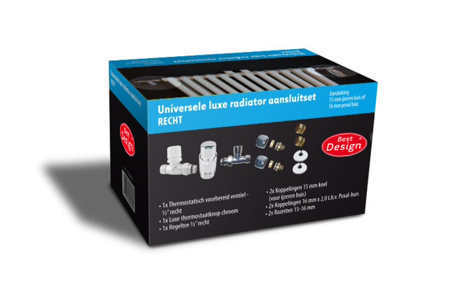 Radiator-Aansluitset Recht Universeel (DS-BLAUW)