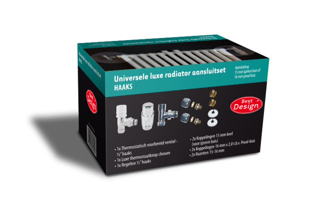 Radiator-Aansluitset Haaks Universeel (DS-GROEN)