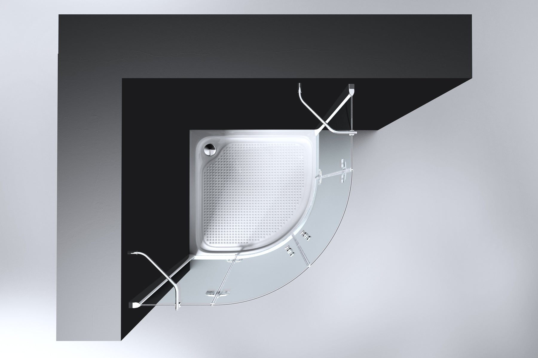 Erico 1/4 rond cabine met 2 deuren 100x100x190cm NANO glas 8mm