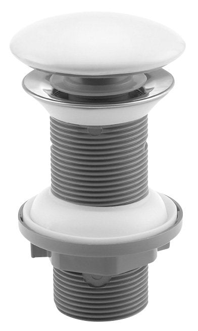 Wastafelafvoerplug 5/4", klik waste, keramisch, 20-70 mm, Wit