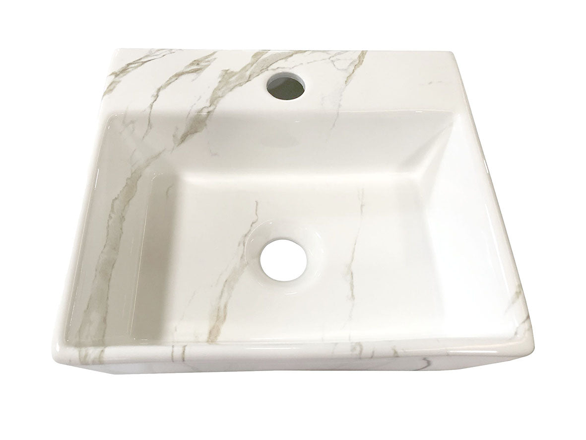 Leto fontein 33,5 x 29 x 11,5 cm keramiek carrara – Wiesbaden – Vermelde uitvoering – Fontein | Dealplein