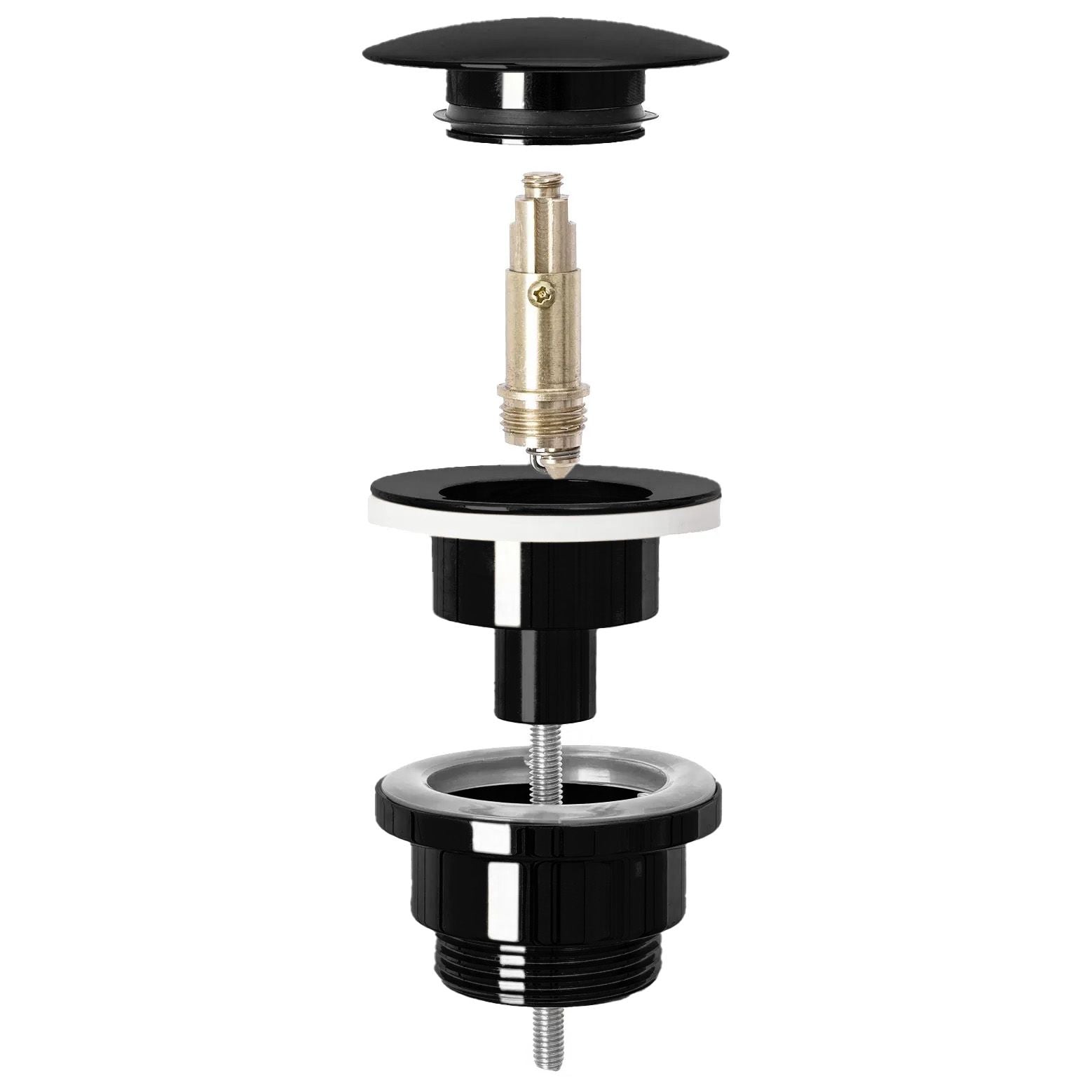 Wastafelplug Universeel Clik-Klak Rea Bushed Black Metalic