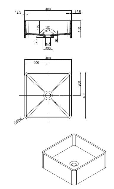 Accia Opbouw Waskom Just-Solid 40cm