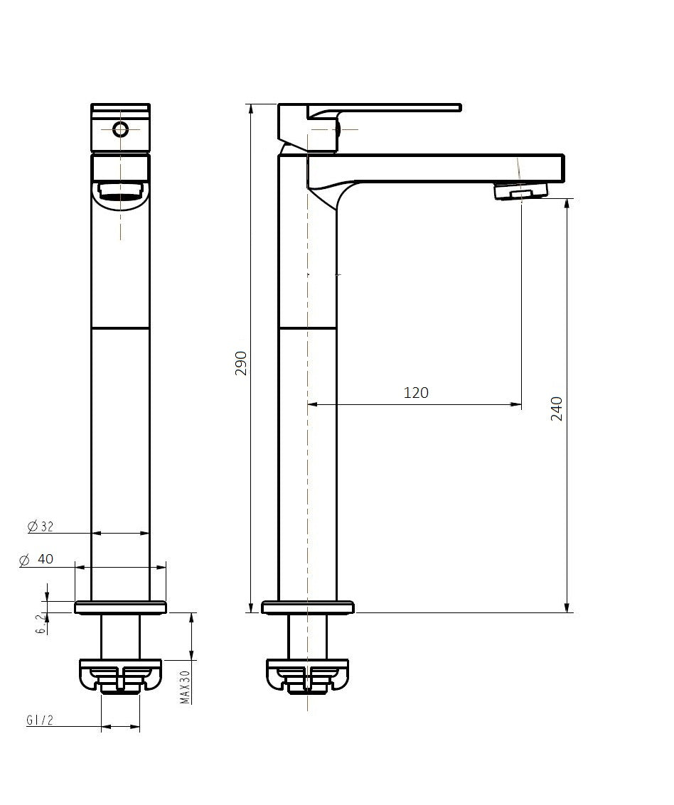 Chrome High-Home Hoge Fonteinkraan