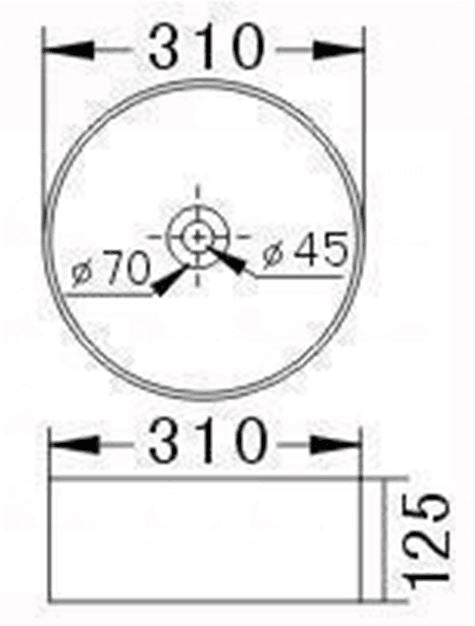 Sante opbouw-waskom Ø=31cm H=12,5cm