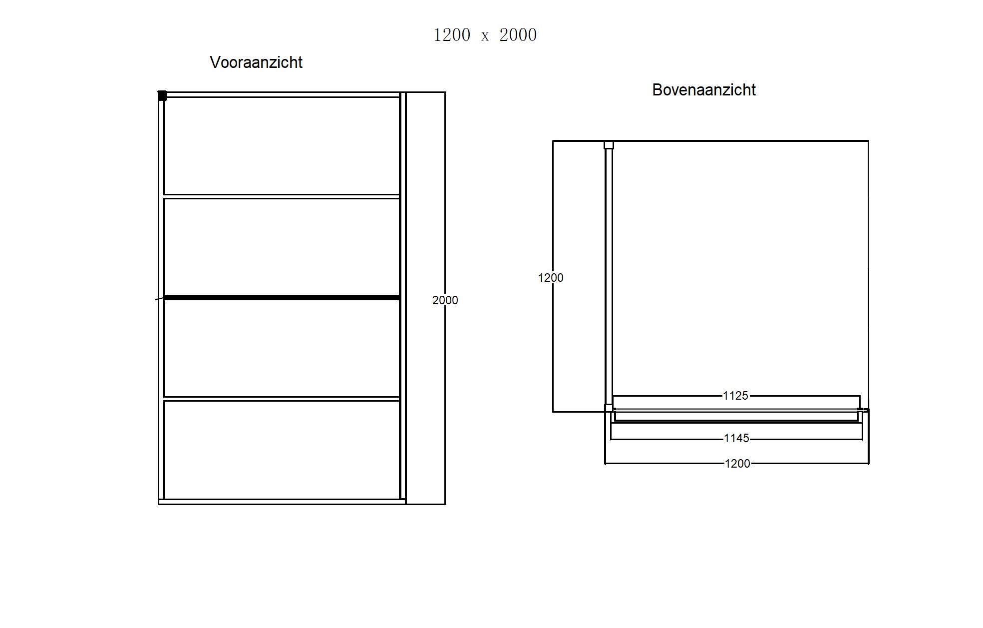 Detail van inloopdouche ADW Noire 1200 Screen
